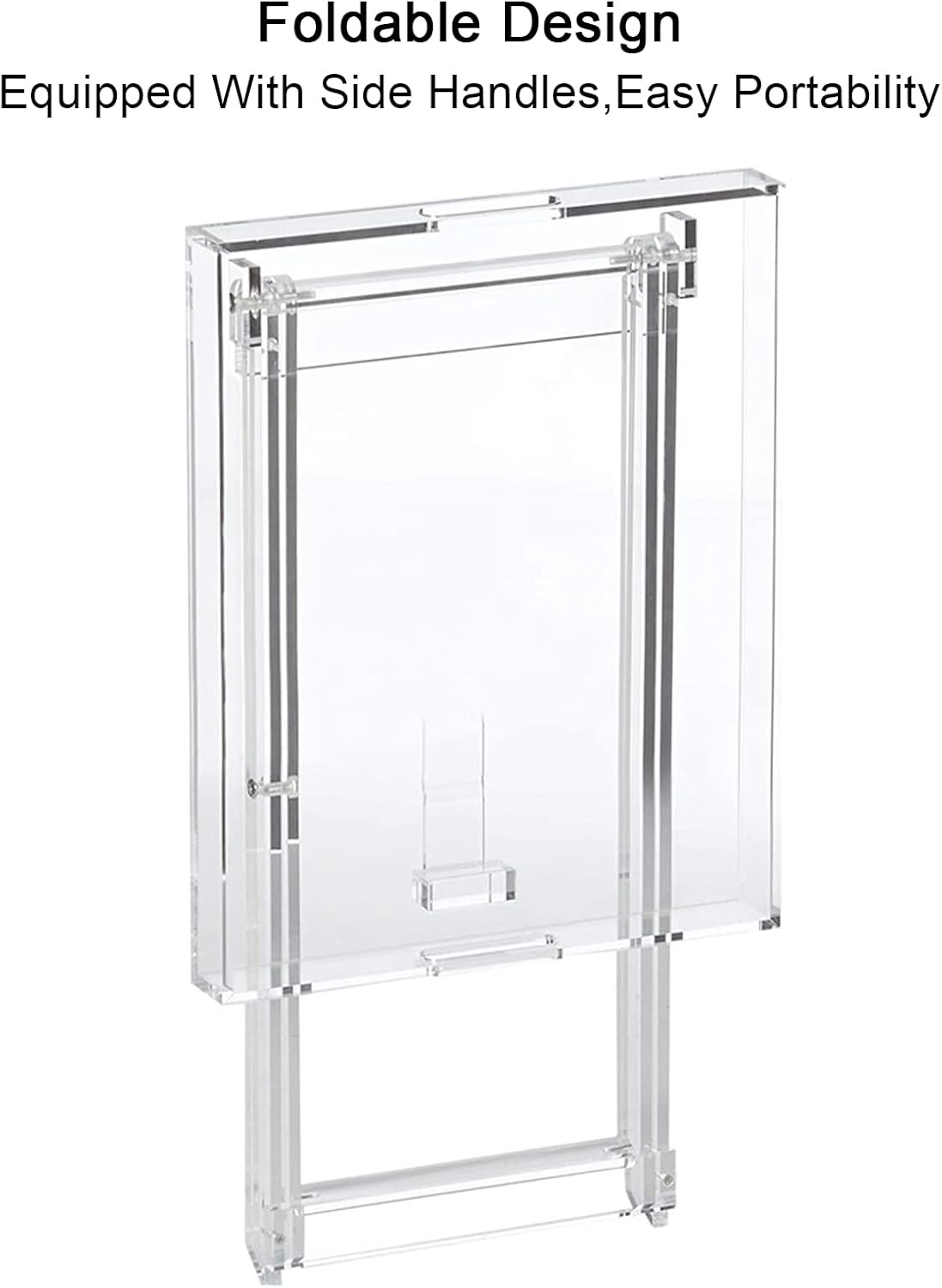 Acrylic Table - Folding Tray Tables - Clear Acrylic Tv Tray Table,Small Desk Coffee Table for Bedroom,Living Room(11.8 * 18.9 * 23.6in)